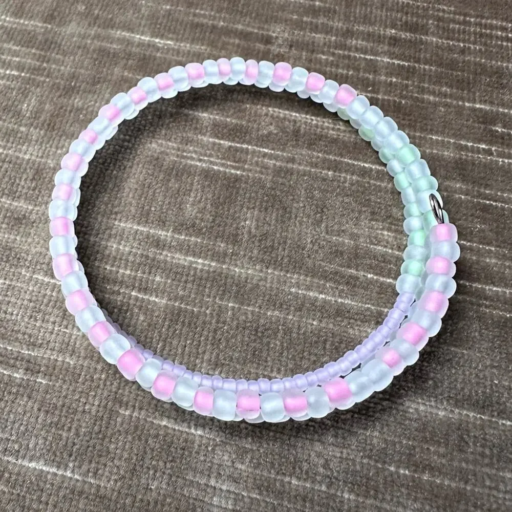 Glow in dark bracelet handmade memory wire one size fits most